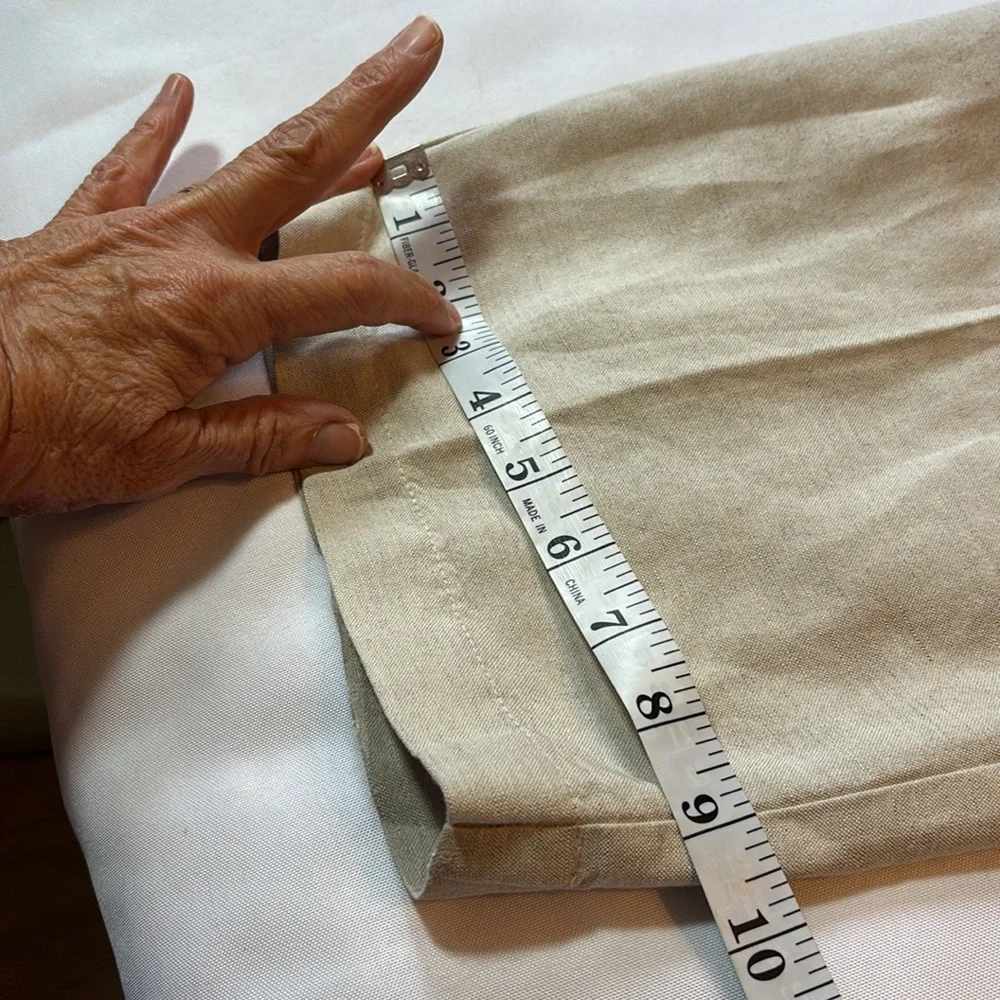 Cubavera Light Tan Linen Blend Pants Size Large (36-38)